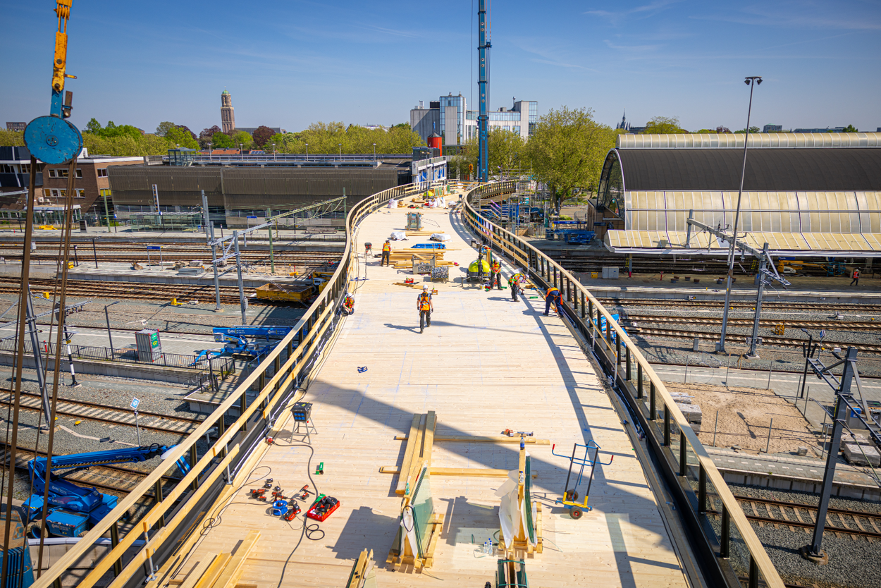 Passerelle Zwolle van bovenaf gezien